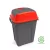 Planet Hippo Billenős Szelektív hulladékgyűjtő szemetes, műanyag, antracit/piros, 50L