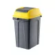 Planet Hippo Billenős Szelektív hulladékgyűjtő szemetes, műanyag, antracit/sárga, 50L