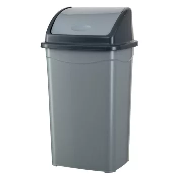   Planet Billenőfedeles szemetes kuka, műanyag, szürke/antracit, 70 L