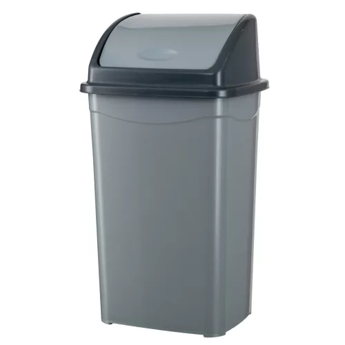 Planet Billenőfedeles szemetes kuka, műanyag, szürke/antracit, 70 L