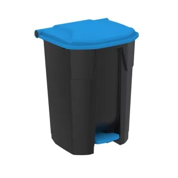   Uctem szelektív hulladékgyűjtő konténer, műanyag, pedálos, fekete/kék 50L