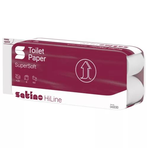 Satino Wepa Prestige toalettpapír, 4 rétegű, 150 lapos, 8 tekercs/csomag, 9 csomag/zsák