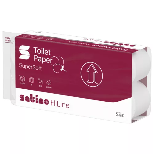 Satino Wepa HiLine supersoft toalettpapír, 4 rétegű, 150 lapos, 8 tekercs/csomag