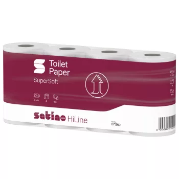   Satino Wepa HiLine supersoft toalettpapír 3 rétegű, fehér, 150 lap, 8 tekercs/csomag
