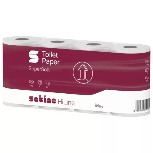 Satino Wepa HiLine supersoft toalettpapír 3 rétegű, fehér, 150 lap, 8 tekercs/csomag