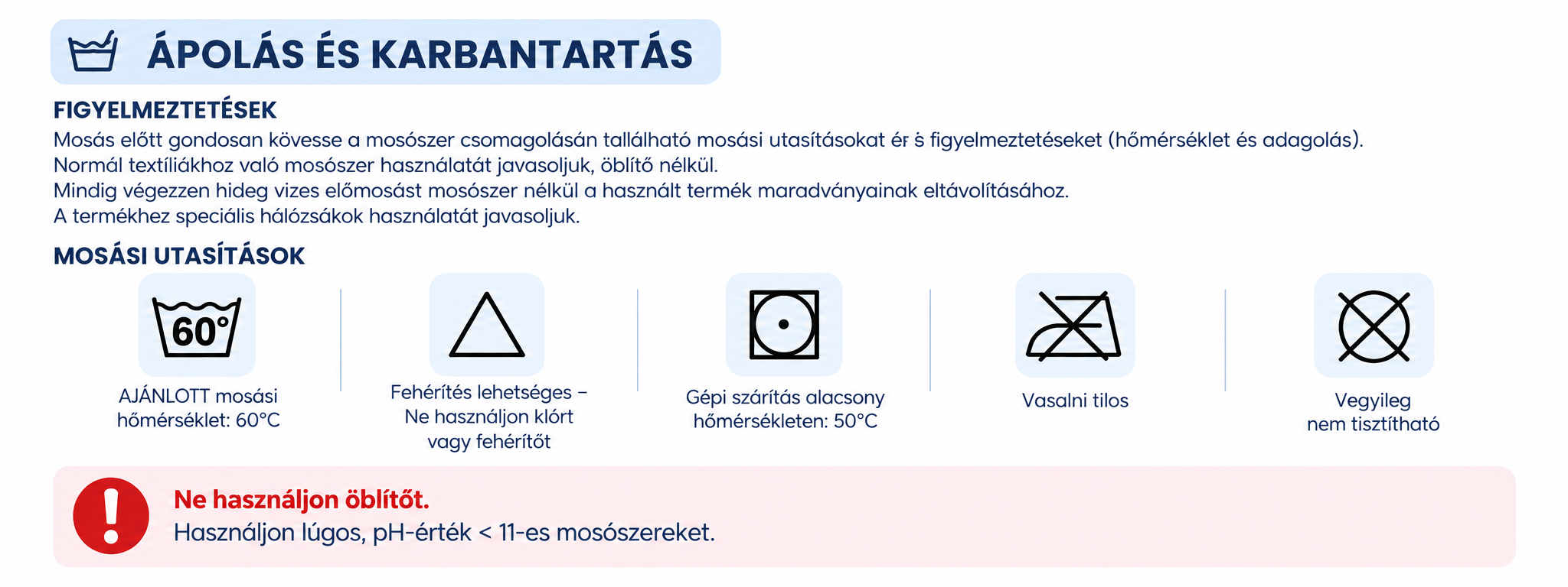 Ápolás és karbantartás
